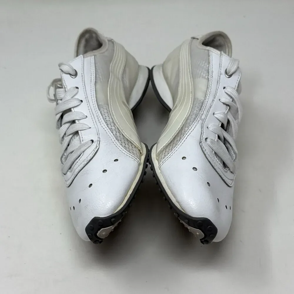 Puma Lillea Shoes Womens 8 White Leather Mesh Lightweight Casual Retro Sneakers